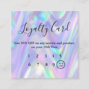 Modern  Pastel Holographic Loyalty Card