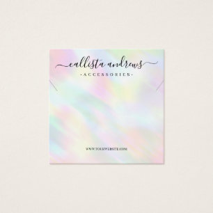 Modern Pastel Holographic Rainbow Necklace Display