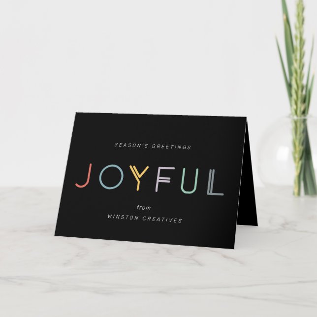 modern pastel joyful company business holiday card (Front)