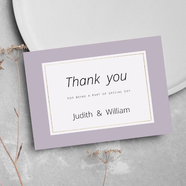 Modern pastel lavender minimalist theme Thank You Invitation (Modern pastel lavender minimalist theme Thank You)