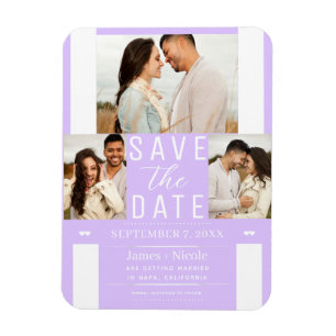 Modern Pastel Lavender Save the Date 3 Photo Magnet