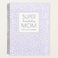 Modern Pastel Leopard Print Pattern Purple Planner