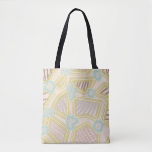 Modern Pastel Line Art and Shapes Tote Bag