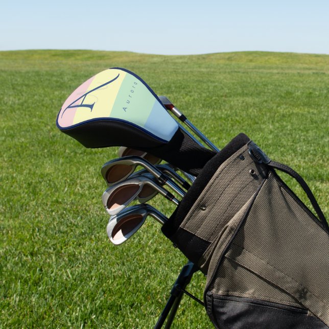 Modern Pastel Minimalist Custom Golf Head Cover (In Situ)