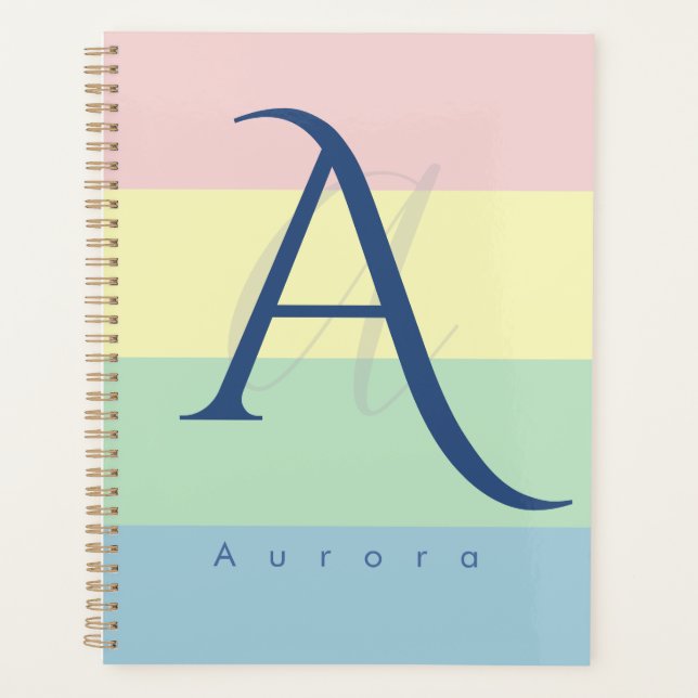 Modern Pastel Minimalist Custom Planner (Front)