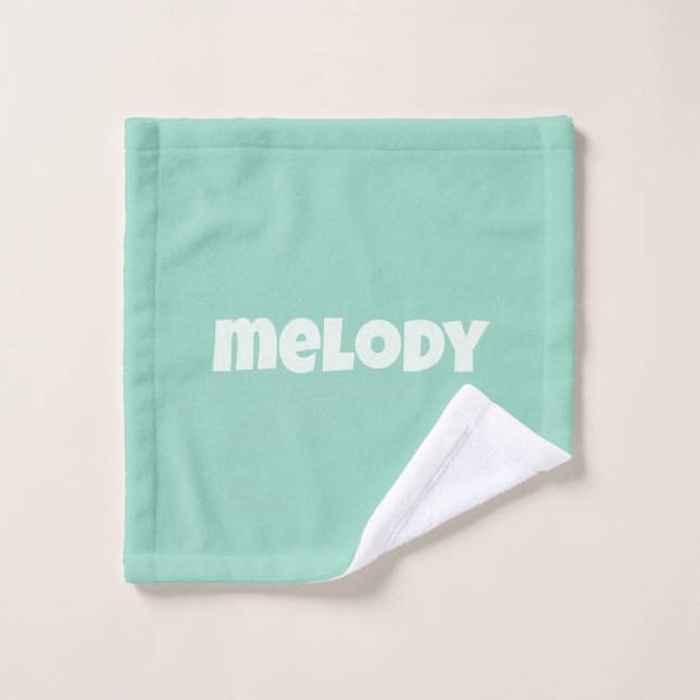 Modern pastel mint dormroom decor name wash cloth (Wash Cloth)
