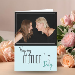 Modern Pastel Mint Happy Mother`s Day Photo Card