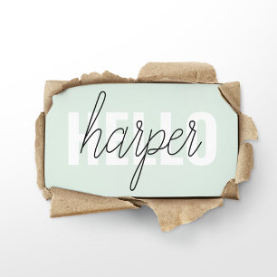 Modern Pastel Mint Hello And You Name Business Card