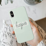 Modern Pastel Mint Hello And You Name Case-Mate iPhone Case<br><div class="desc">Modern Pastel Mint Hello And You Name</div>