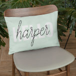 Modern Pastel Mint Hello And You Name Decorative Cushion<br><div class="desc">Modern Pastel Mint Hello And You Name</div>