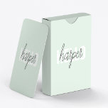 Modern Pastel Mint Hello And You Name Playing Cards<br><div class="desc">Modern Pastel Mint Hello And You Name</div>