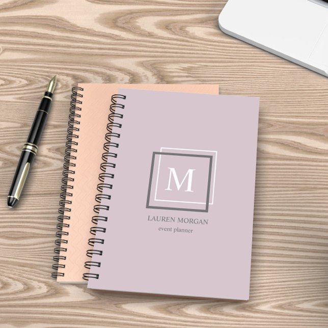 Modern Pastel Monogram Purple Personalised Planner (Creator Uploaded)