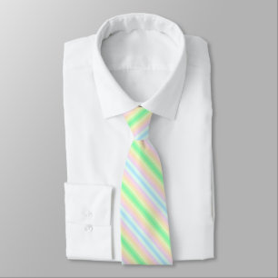 Modern Pastel Multicolored Gradient Striped Neck T Tie
