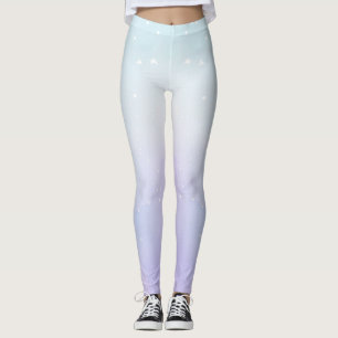 Modern Pastel Periwinkle Light Turquoise Ombre Cap Leggings