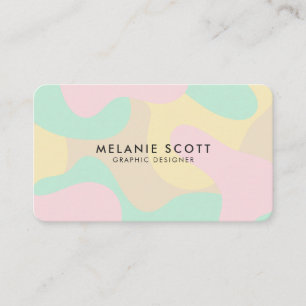 Modern pastel pink abstract pattern minimalist business card