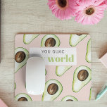Modern Pastel Pink And Green Avocado Fun Quote  Mouse Pad<br><div class="desc">Modern Pastel Pink And Green Avocado Fun Quote</div>