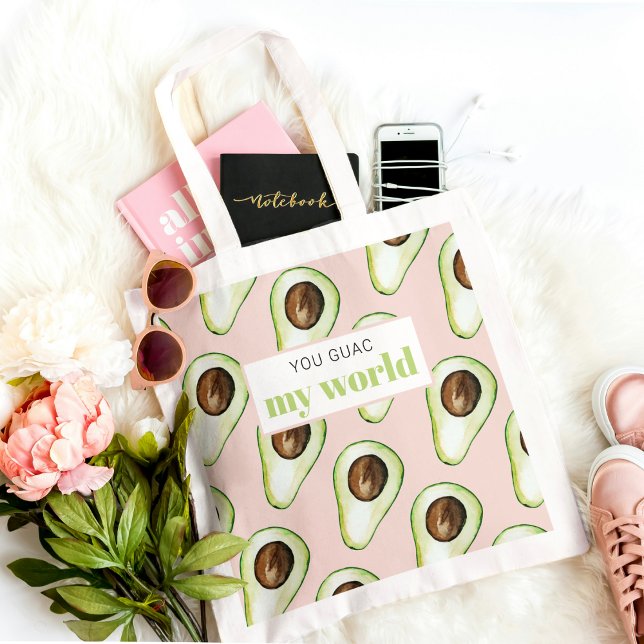 Modern Pastel Pink And Green Avocado Fun Quote  Tote Bag (Creator Uploaded)