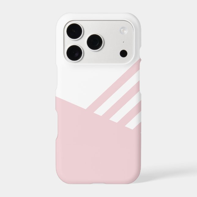 Modern Pastel Pink and White Diagonal  Phone Case (Back)