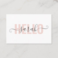Modern Pastel Pink Beauty Hello And Your Name