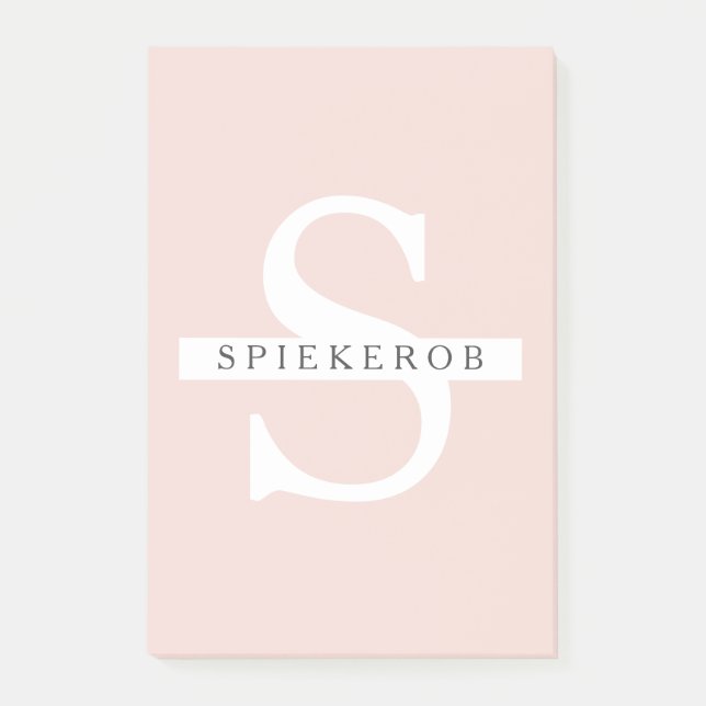 Modern Pastel Pink Beauty Personalised Name Post-it Notes (Front)