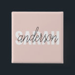 Modern Pastel Pink Beauty Personalised You Name 15 Cm Square Badge<br><div class="desc">Modern Pastel Pink Beauty Personalised You Name</div>