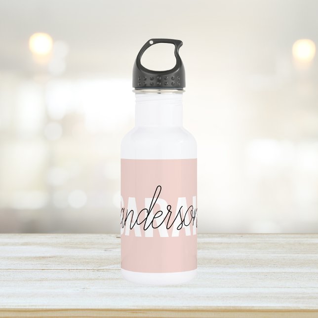 Modern Pastel Pink Beauty Personalised You Name 532 Ml Water Bottle (Creator Uploaded)