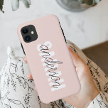 Modern Pastel Pink Beauty Personalised You Name Case-Mate iPhone Case<br><div class="desc">Modern Pastel Pink Beauty Personalised You Name</div>