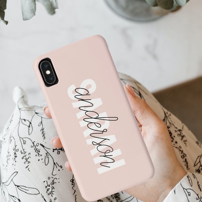 Modern Pastel Pink Beauty Personalised You Name Case-Mate iPhone Case (Creator Uploaded)