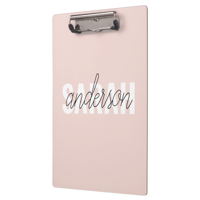 Modern Pastel Pink Beauty Personalised You Name Clipboard (Left)