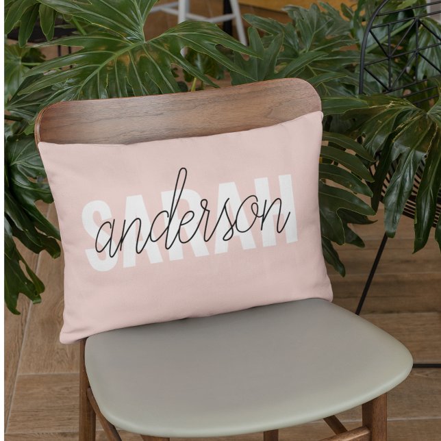 Modern Pastel Pink Beauty Personalised You Name Decorative Cushion (Creator Uploaded)