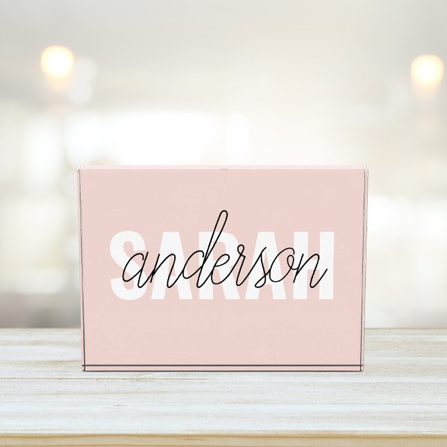 Modern Pastel Pink Beauty Personalised You Name Photo Block (Creator Uploaded)
