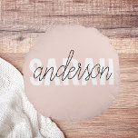 Modern Pastel Pink Beauty Personalised You Name Round Cushion<br><div class="desc">Modern Pastel Pink Beauty Personalised You Name</div>