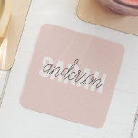 Modern Pastel Pink Beauty Personalised You Name Square Paper Coaster<br><div class="desc">Modern Pastel Pink Beauty Personalised You Name</div>