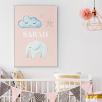 Modern Pastel Pink & Blue Child Name