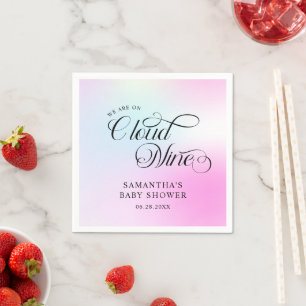 Modern Pastel Pink Cloud Nine Baby Shower Napkin