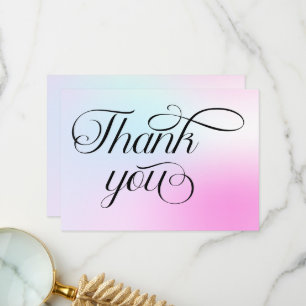 Modern Pastel Pink Cloud Nine Baby Shower Thank You Card