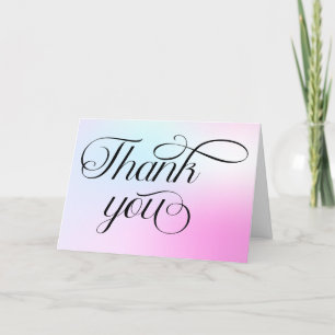 Modern Pastel Pink Cloud Nine Baby Shower Thank You Card