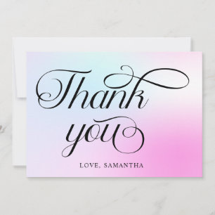 Modern Pastel Pink Cloud Nine Baby Shower Thank You Card