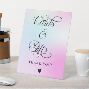 Modern Pastel Pink Cloud Nine Cards & Gifts Pedestal Sign