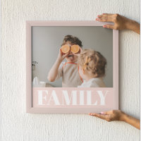 Modern Pastel Pink Family Photo Gift
