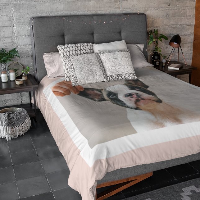 Modern Pastel Pink Frame | Personal Dog Photo Fleece Blanket (Creator Uploaded)