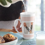 Modern Pastel Pink Frame | Personal Dog Photo Latte Mug<br><div class="desc">Modern Pastel Pink Frame | Personal Dog Photo</div>