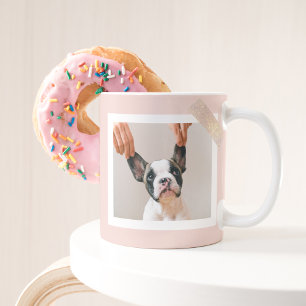 Modern Pastel Pink Frame Personal Dog Photo Mug