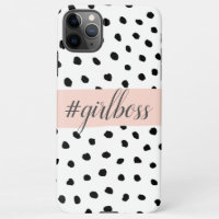 Modern Pastel Pink Girl Boss & Black Dots