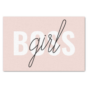 Modern Pastel Pink Girl Boss Phrase Tissue Paper