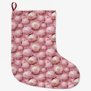 Modern Pastel Pink Girly Christmas Tree Ornaments Large Christmas Stocking