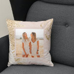 Modern Pastel Pink & Glitter Spark | Photo Gift  Cushion<br><div class="desc">Pillows make for thoughtful and practical gifts, offering comfort and relaxation to the recipient. Here's a description of pillows as a gift: Give the gift of ultimate comfort and relaxation with these luxurious pillows. Crafted with the finest materials, these pillows are designed to provide a blissful sleep experience and promote...</div>