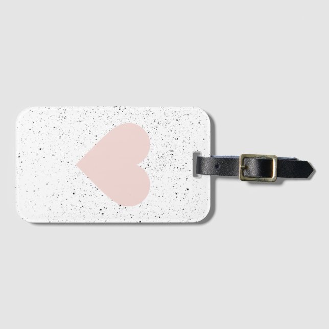 Modern Pastel Pink & Heart Lovely Gift Luggage Tag (Front Horizontal)