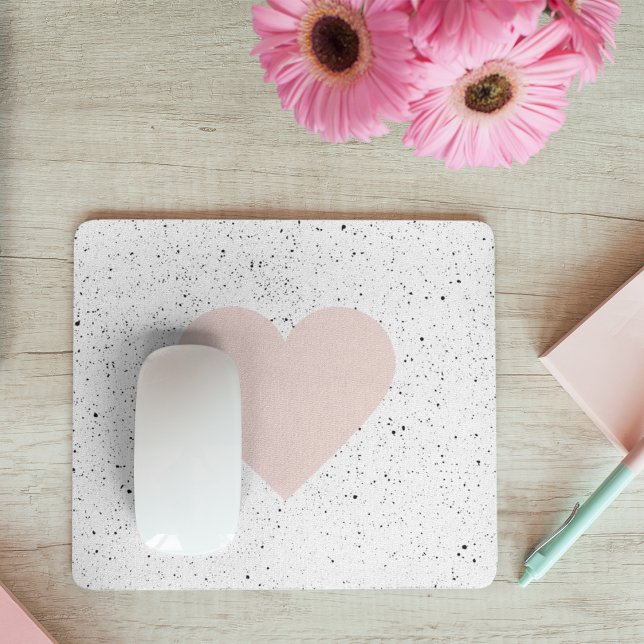 Modern Pastel Pink & Heart Lovely Gift Mouse Pad (Creator Uploaded)