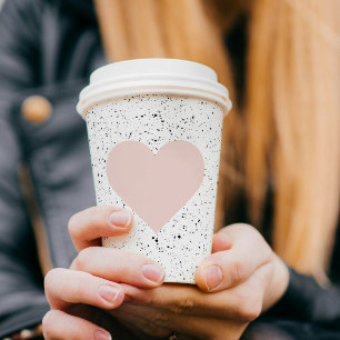 Modern Pastel Pink & Heart Lovely Gift Paper Cups